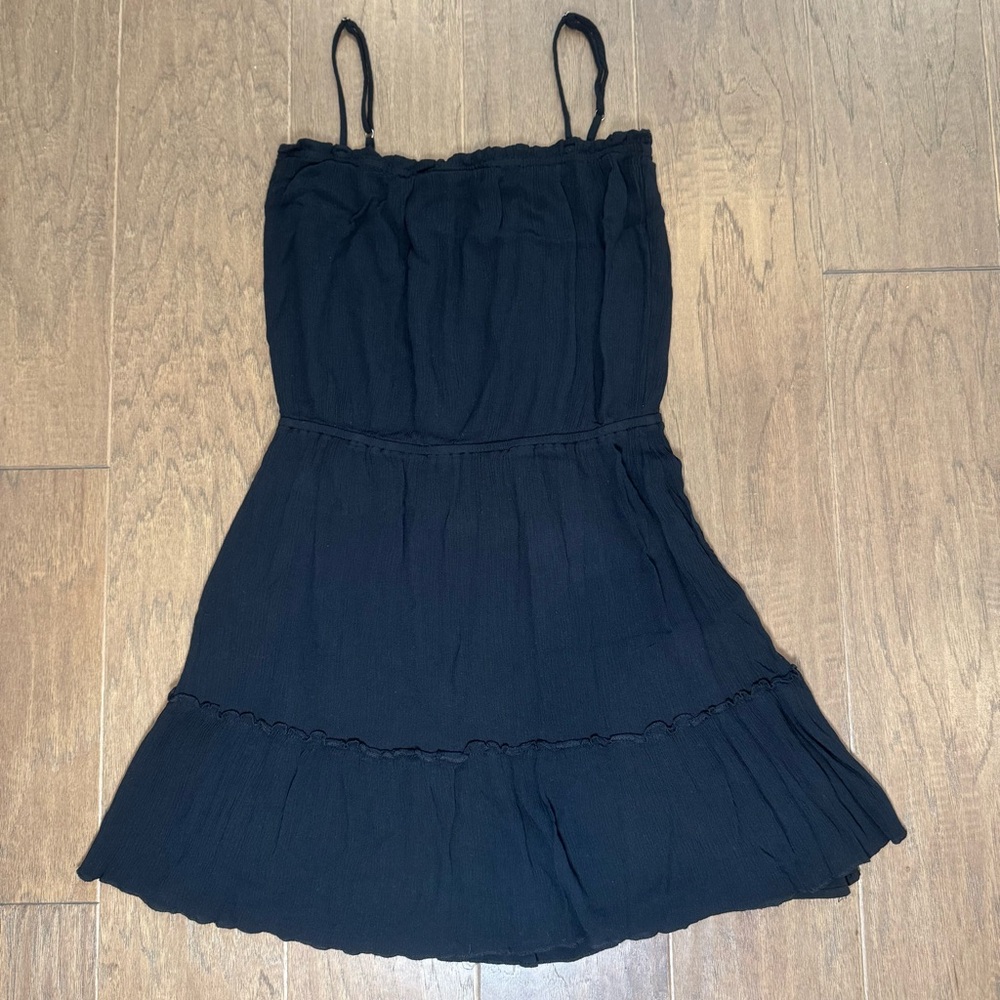 ESQUALO Black Ruffle Mini Dress